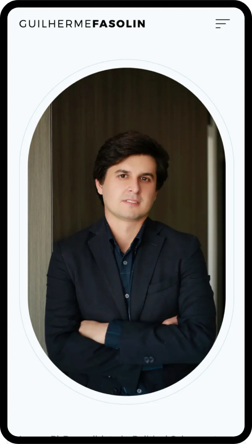 Guilhernme Fasolin home page viewed with a phone