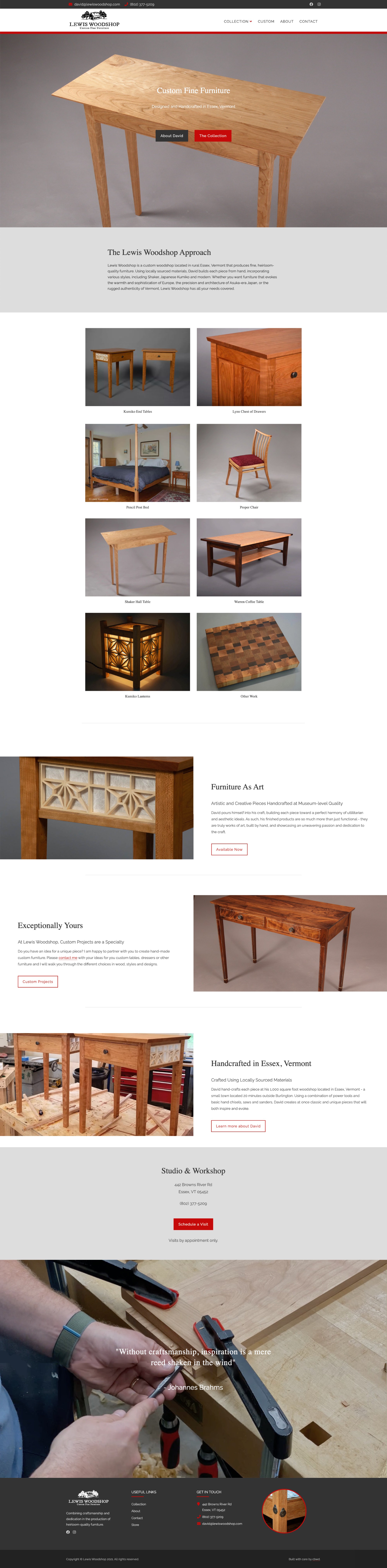 Lewis Woodshop home page full